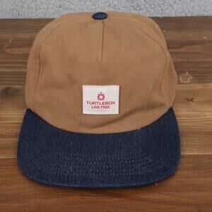 Turtle Box Hat Unisex Jean Bill Roughwear Flat Brim Snapback Canvas Audio